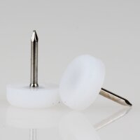 Möbelgleiter 15 mm Kunststoff natur rund mit Nagel...