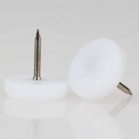 Möbelgleiter 18 mm Kunststoff natur rund mit Nagel...