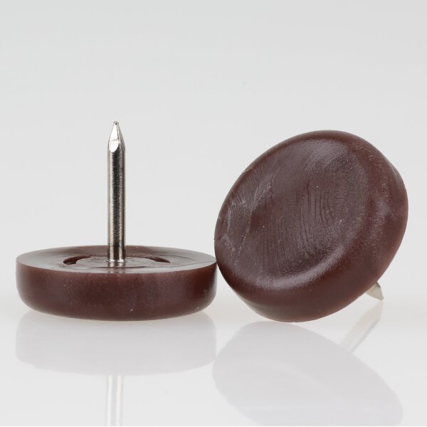 Möbelgleiter 22 mm Kunststoff natur rund mit Nagel – Bodenschoner