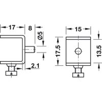 Häfele Bodenträger für 12–13 mm Glasböden mit Sicherungsschraube Stahl vernickelt