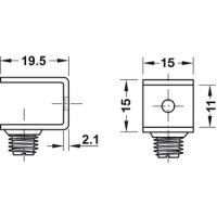 Häfele Bodenträger für 6-10 mm Glasböden mit Sicherungsschraube zum Schrauben