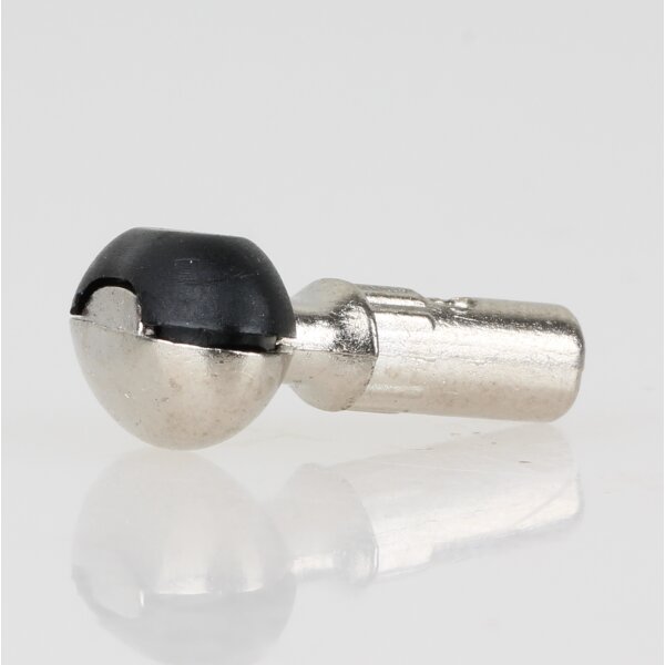 Häfele Bodenträger für Holz & Glas Ø 5 mm Zinkdruckguss vernickelt mit Kunststoffauflage schwarz