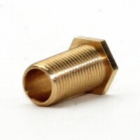 M10x1 Trompetennippel 6 kant ohne Verdrehschutz Messing 12x20 mm Gewindelänge 18 mm