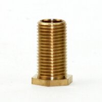 M10x1 Trompetennippel 6 kant ohne Verdrehschutz Messing 12x20 mm Gewindelänge 18 mm
