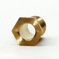 M10x1 Trompetennippel 6 kant ohne Verdrehschutz Messing 12x20 mm Gewindelänge 18 mm
