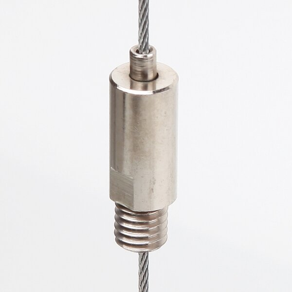 M8x8 mm Außengewinde Messing Seilstopper, vernickelt, 10x28 mm