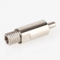 M8x8 mm Außengewinde Messing Seilstopper, vernickelt, 10x28 mm
