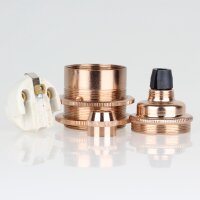 E27 Vintage Lampenfassung Metall Bronze mit 2...
