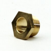 M10x1 Trompetennippel 6 kant ohne Verdrehschutz Messing 12x8 mm Gewindelänge 6 mm
