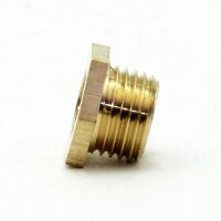 M10x1 Trompetennippel 6 kant ohne Verdrehschutz Messing 12x8 mm Gewindelänge 6 mm