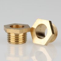 M10x1 Trompetennippel 6 kant ohne Verdrehschutz Messing 12x8 mm Gewindelänge 6 mm