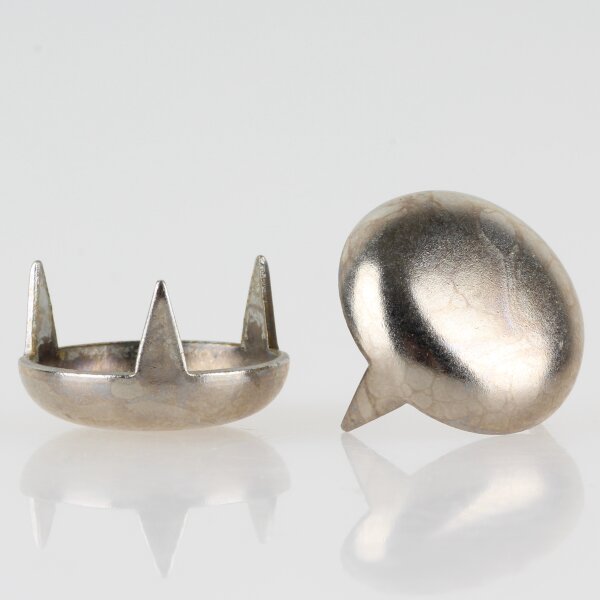 Möbelgleiter 18 mm, 3 Zacken – Metall vernickelt