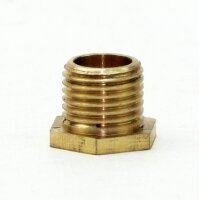 M10x1 Trompetennippel 6 kant ohne Verdrehschutz Messing 12x10 mm Gewindelänge 8 mm