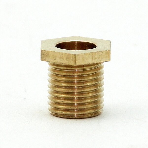 M10x1 Trompetennippel 6 kant ohne Verdrehschutz Messing 12x12 mm Gewindelänge 10 mm