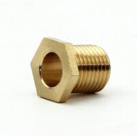M10x1 Trompetennippel 6 kant ohne Verdrehschutz Messing 12x12 mm Gewindelänge 10 mm