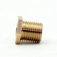M10x1 Trompetennippel 6 kant ohne Verdrehschutz Messing 12x12 mm Gewindelänge 10 mm