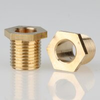 M10x1 Trompetennippel 6 kant ohne Verdrehschutz Messing 12x12 mm Gewindelänge 10 mm