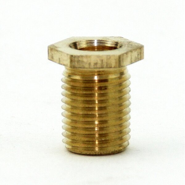 M10x1 Trompetennippel 6 kant ohne Verdrehschutz Messing 12x15 mm Gewindelänge 13 mm
