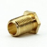M10x1 Trompetennippel 6 kant ohne Verdrehschutz Messing 12x15 mm Gewindelänge 13 mm