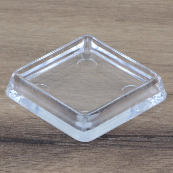 Möbeluntersetzer 40/50 mm eckig transparent – Bodenschutz für eckige Möbelbeine