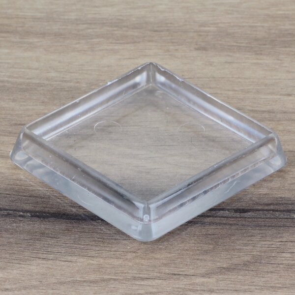 Möbeluntersetzer 50/60 mm eckig transparent – Bodenschutz für eckige Möbelbeine