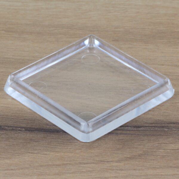 Möbeluntersetzer 60/70 mm eckig transparent – Bodenschutz für eckige Möbelbeine