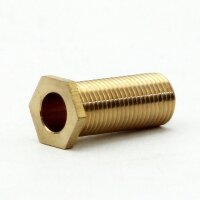 M10x1 Trompetennippel 6 kant ohne Verdrehschutz Messing 12x25 mm Gewindelänge 23 mm