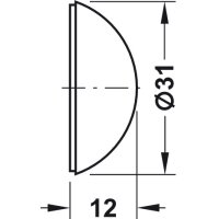 Häfele Türstopper Wandtürstopper Kunststoff 30mm zum Kleben beige