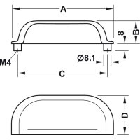 Häfele Möbelgriff Muschelgriff Schalengriff 109x32mm Nickel poliert – Lochabstand 96mm