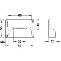 Häfele Möbelgriff Etikettengriff 80x50mm vernickelt poliert – Griff mit Beschriftungsrahmen