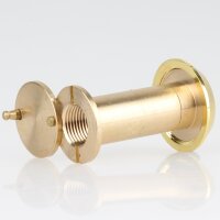 Häfele Türspion Messing poliert 14 mm mit Klappe 200° Sichtwinkel für Türstärken 35–55 mm