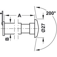 Häfele Türspion Messing poliert 14 mm mit Klappe 200° Sichtwinkel für Türstärken 35–55 mm