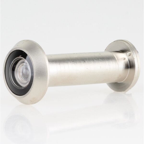 Häfele Türspion Messing matt vernickelt 14 mm mit Klappe 200° Sichtwinkel für Türstärken 50–80 mm