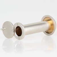 Häfele Türspion Messing matt vernickelt 14 mm mit Klappe 200° Sichtwinkel für Türstärken 50–80 mm