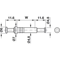 Häfele Doppelbolzen Rafix 30 verzinkt für 5 mm Bohrung, Wanddicke 16 mm