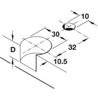 Häfele Endkappenbolzen Rafix 30 verzinkt für 5 mm Bohrung, Wanddicke 16 mm