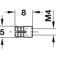Häfele Spreizmuffe Messing Innengewinde M4 für 5mm Bohrloch