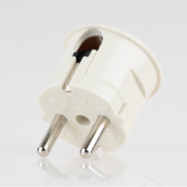 Schutzkontakt-Winkelstecker elfenbein 250V/16A mit Schraubanschluss - Kaiser