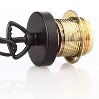 E27 Lampen-Kettenpendel schwarz – 1 Meter mit Premium-Metallfassung, Baldachin & Kette