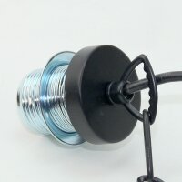 E27 Lampen-Kettenpendel schwarz – 1 Meter mit Premium-Metallfassung, Baldachin & Kette
