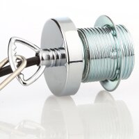 E27 Lampen-Kettenpendel verchromt – 1 Meter mit Premium-Metallfassung, Baldachin & Kette