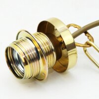 E27 Lampen-Kettenpendel messing poliert – 1 Meter mit Premium-Metallfassung, Baldachin & Kette