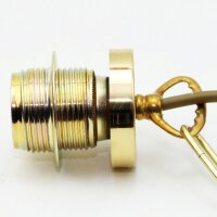 E27 Lampen-Kettenpendel messing poliert – 1 Meter mit Premium-Metallfassung, Baldachin & Kette