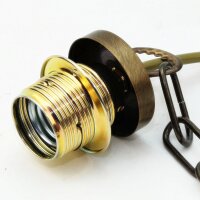 E27 Lampen-Kettenpendel antik fumé – 1 Meter mit Premium Metallfassung, Baldachin & Kette