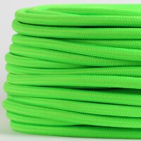 Textilkabel Neon-Grün 3-adrig 3x0,75 Schlauchleitung...