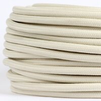 Textilkabel Elfenbein 3-adrig 3x0,75 Schlauchleitung 3G...
