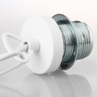 E27 Lampen-Kettenpendel weiß – 1 Meter mit Premium Metallfassung, Baldachin & Kette