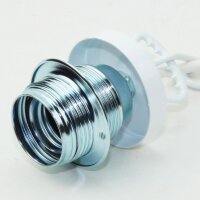 E27 Lampen-Kettenpendel weiß – 1 Meter mit Premium Metallfassung, Baldachin & Kette