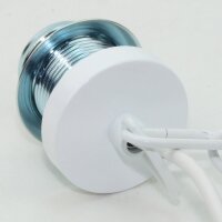 E27 Lampen-Kettenpendel weiß – 1 Meter mit Premium Metallfassung, Baldachin & Kette