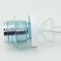 E27 Lampen-Kettenpendel weiß – 1 Meter mit Premium Metallfassung, Baldachin & Kette